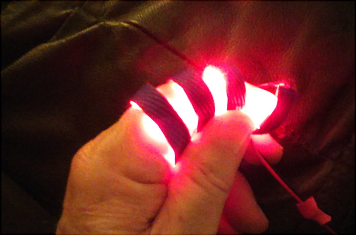 Photo Of LED String around finger